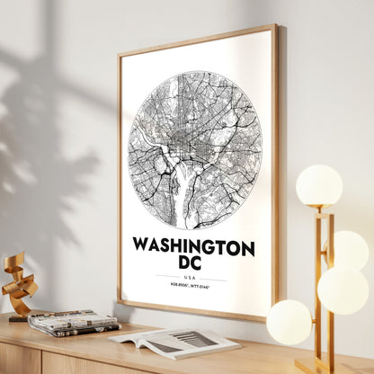 Washington DC Spot Map Poster