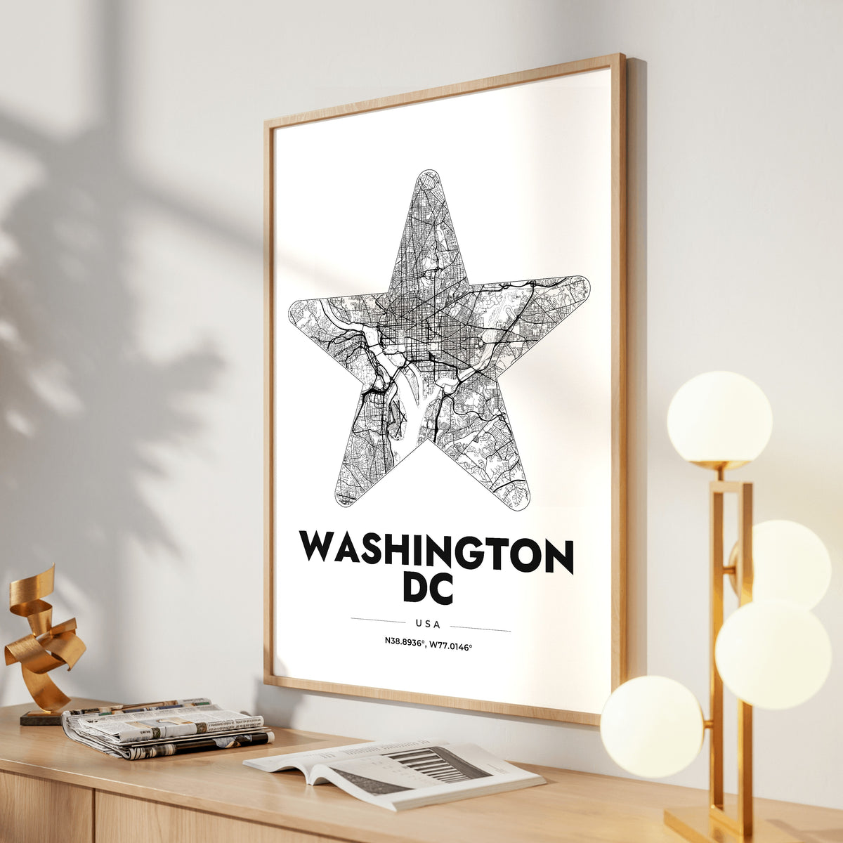 Washington DC Star Map Poster