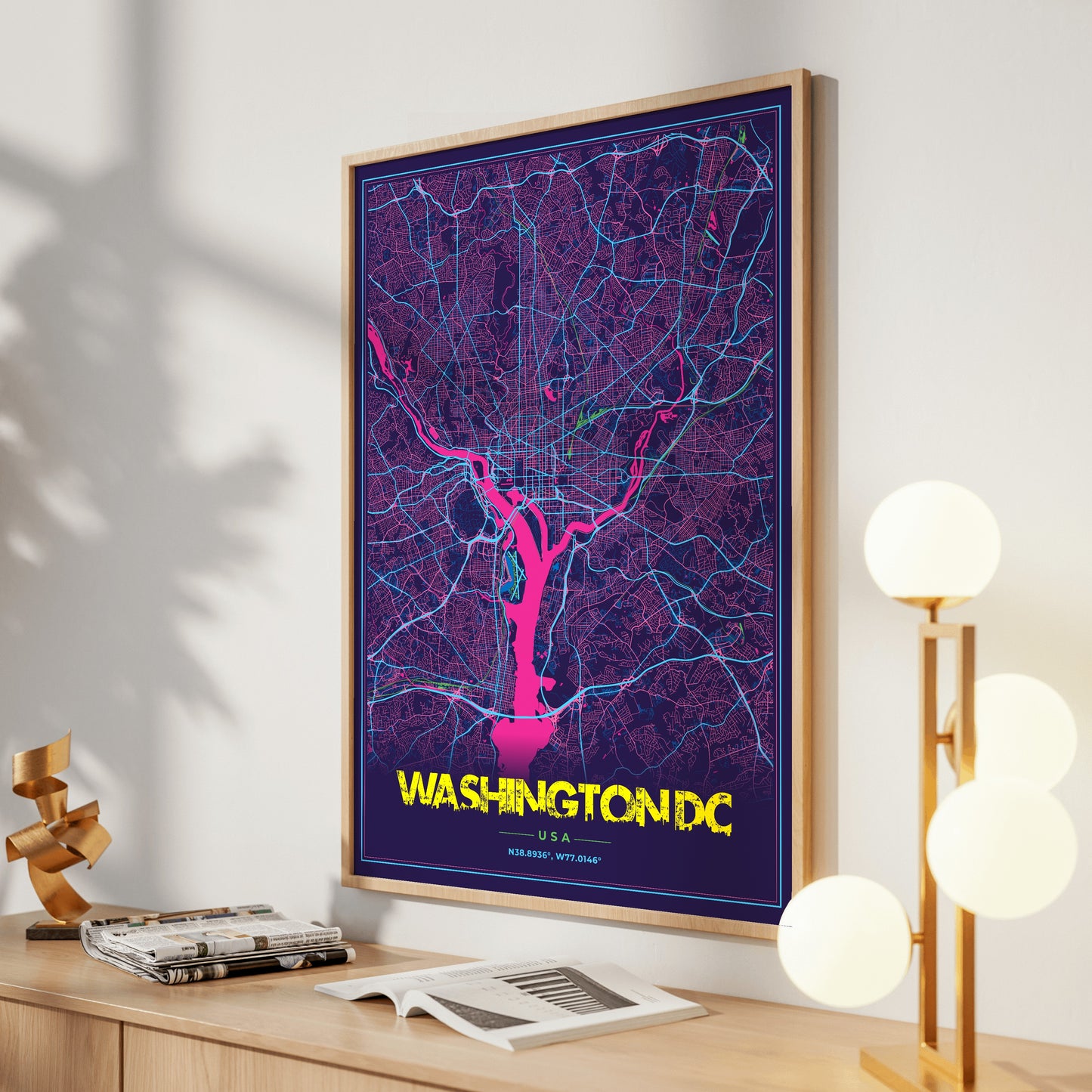 Washington DC Cyberpunk Map Poster