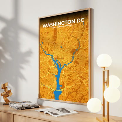 Washington DC Scorch Map Poster