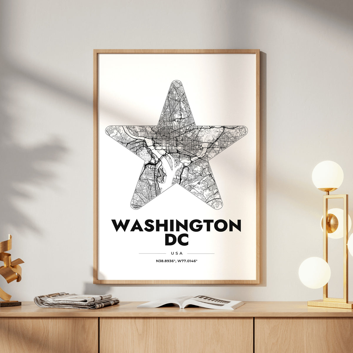 Washington DC Star Map Poster