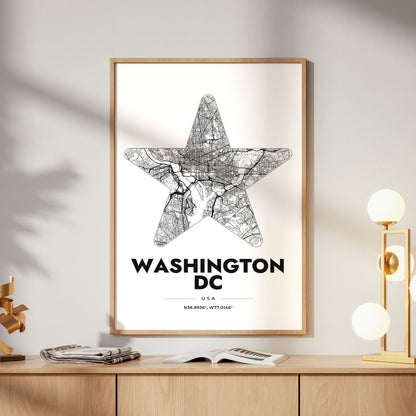 Washington DC Star Map Poster
