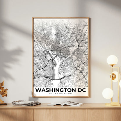 Washington DC Elegant Map Poster