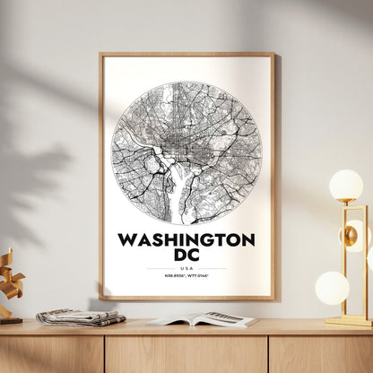Washington DC Spot Map Poster