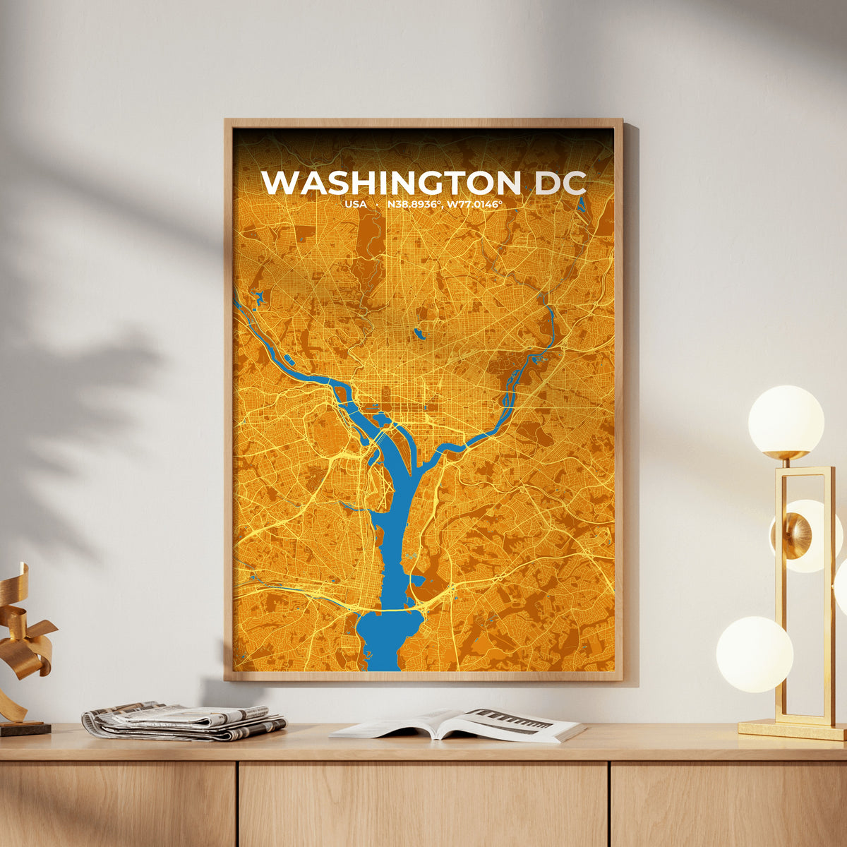 Washington DC Scorch Map Poster