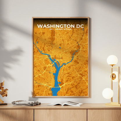 Washington DC Scorch Map Poster