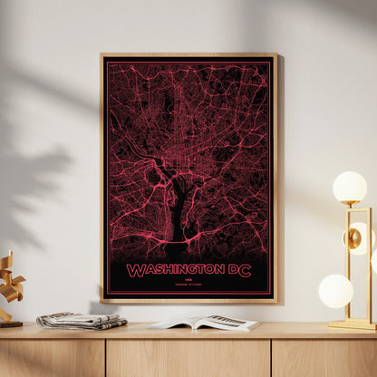 Washington DC Phosphor Map Poster - System Alert