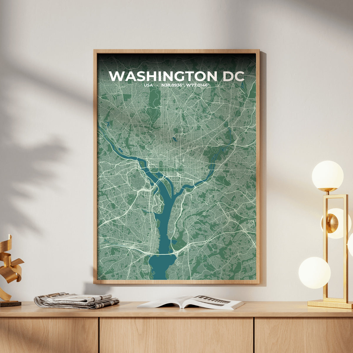 Washington DC Mist Map Poster