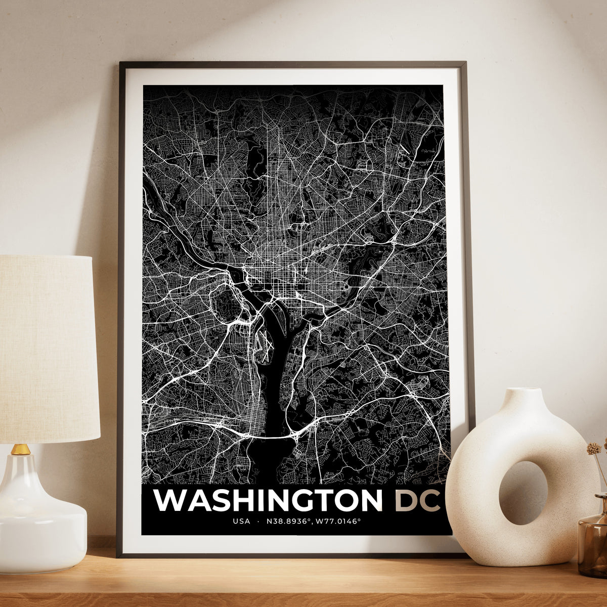Washington DC Elegant Map Poster