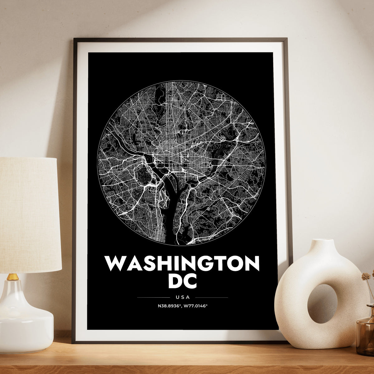Washington DC Spot Map Poster