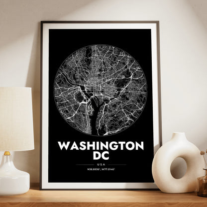 Washington DC Spot Map Poster