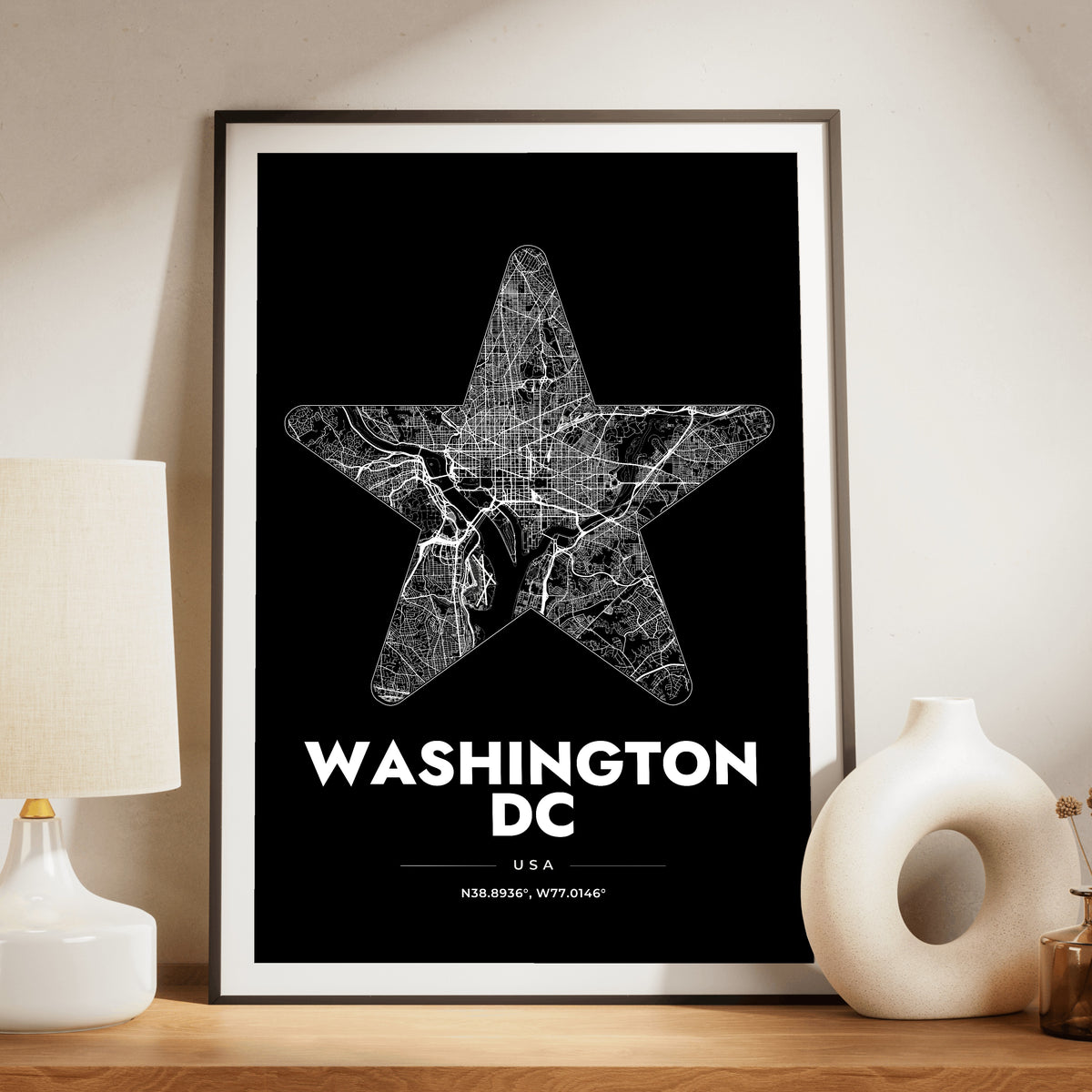 Washington DC Star Map Poster