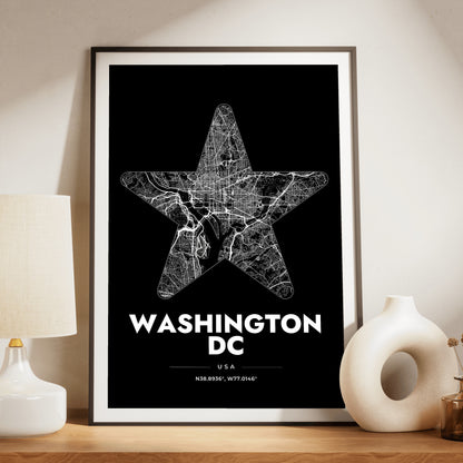 Washington DC Star Map Poster