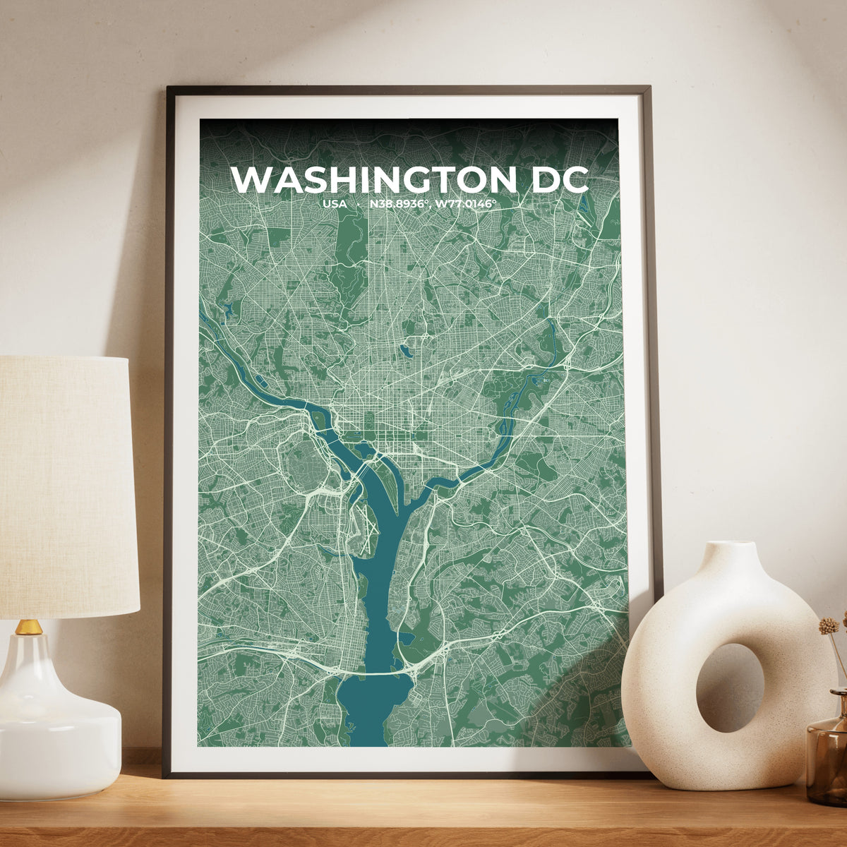 Washington DC Mist Map Poster