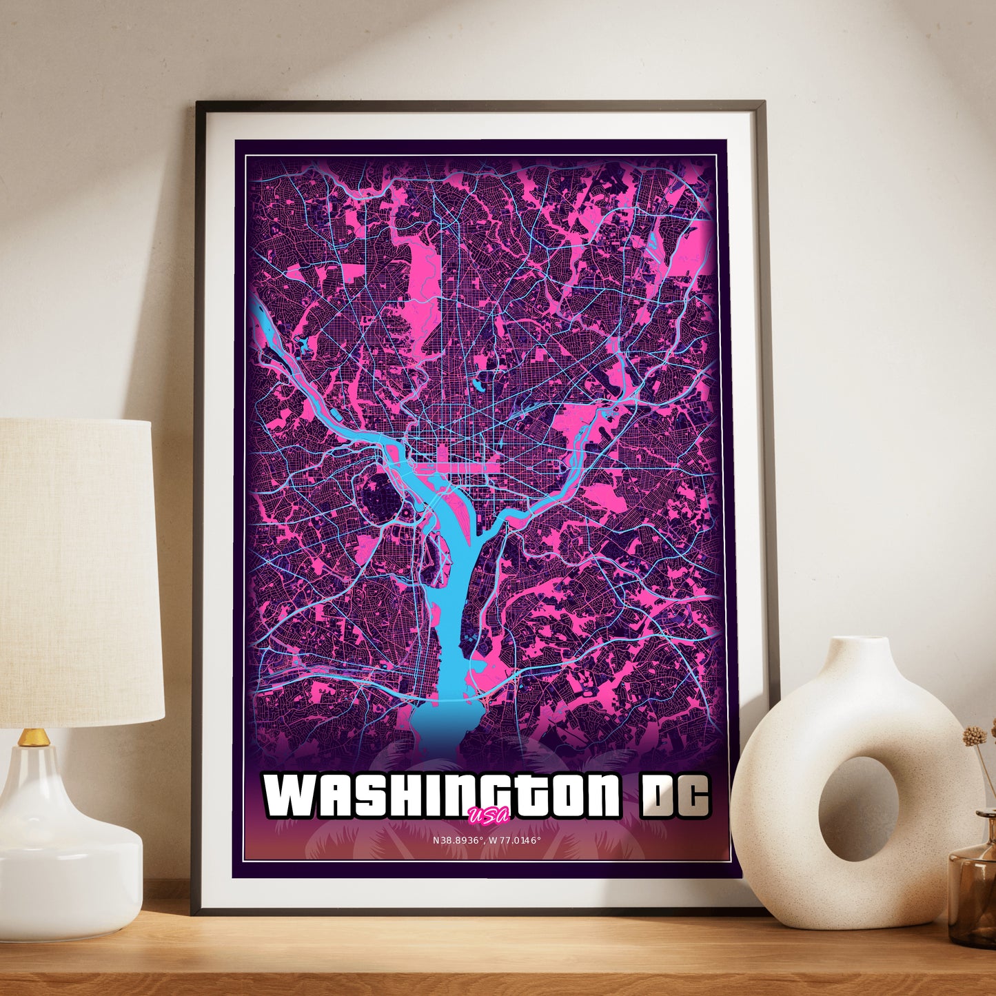 Washington DC GTA Map Poster