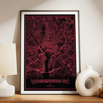 Washington DC Phosphor Map Poster - System Alert