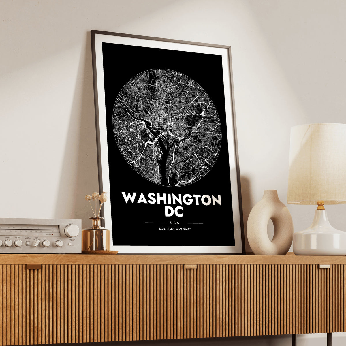 Washington DC Spot Map Poster