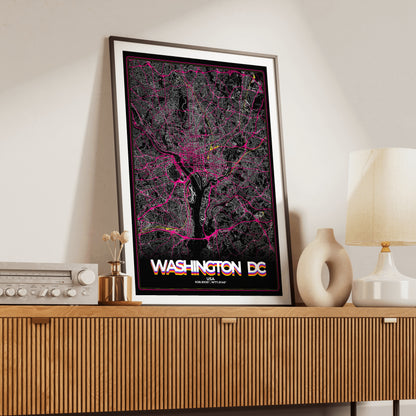 Washington DC Retro Map Poster