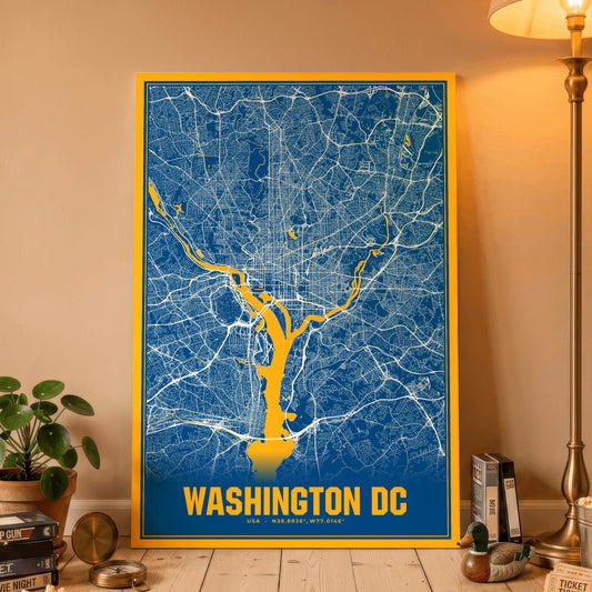 Washington DC Blockbuster Map Poster