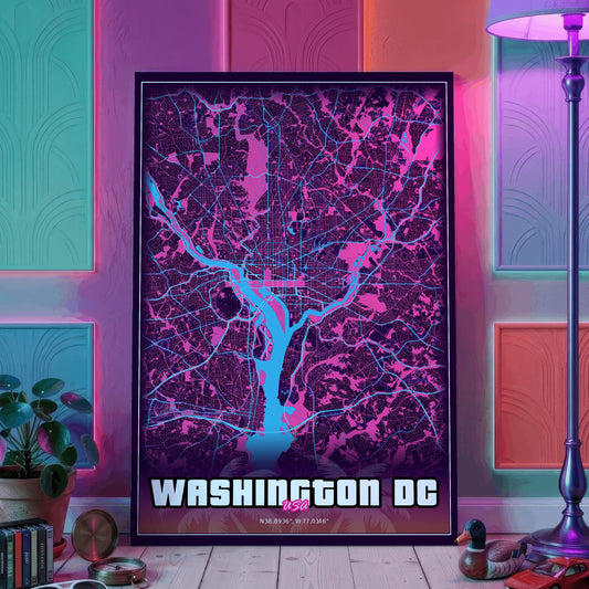 Washington DC GTA Map Poster