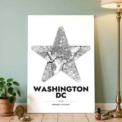 Washington DC Star Map Poster