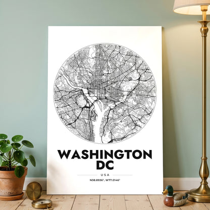 Washington DC Spot Map Poster