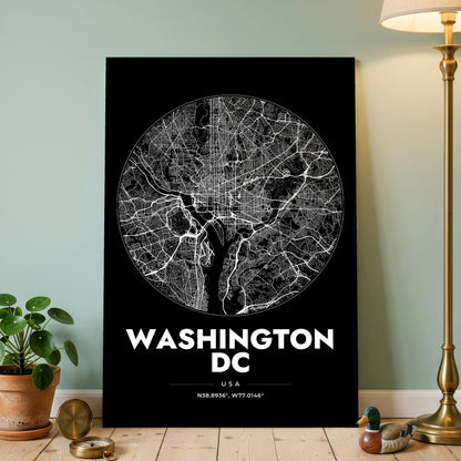 Washington DC Spot Map Poster