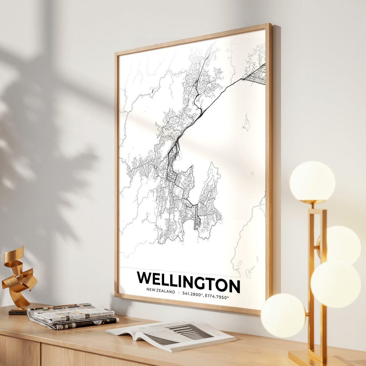 Wellington Elegant Map Poster