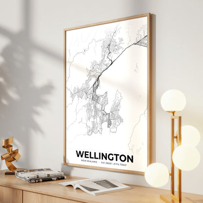 Wellington Elegant Map Poster