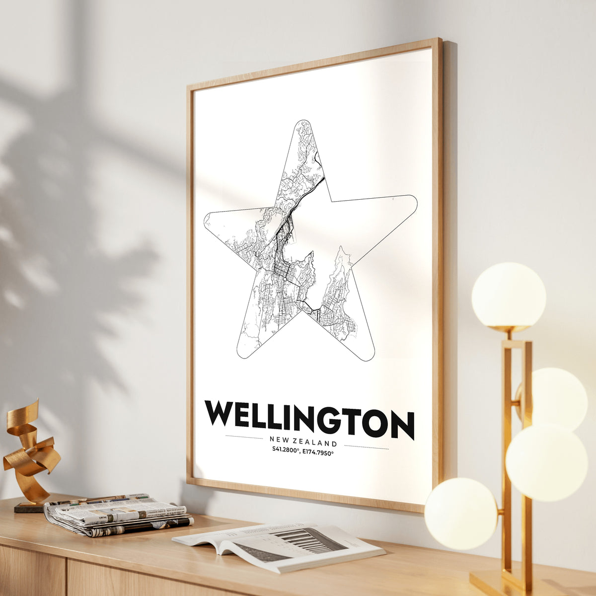 Wellington Star Map Poster