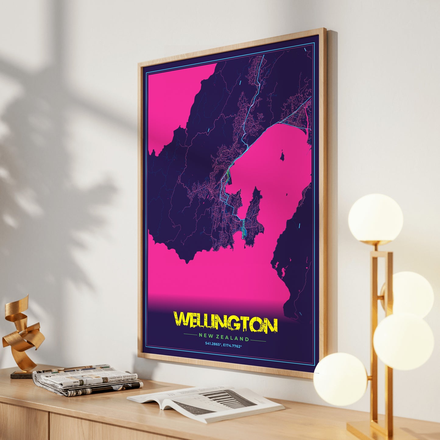 Wellington Cyberpunk Map Poster