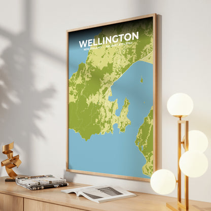 Wellington Fern Map Poster