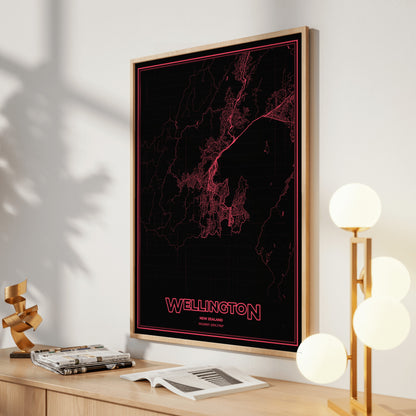 Wellington Phosphor Map Poster - System Alert