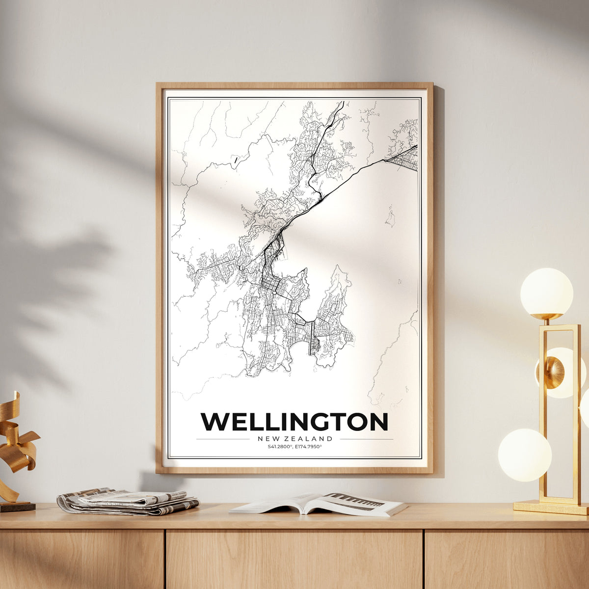 Wellington Modern Map Poster