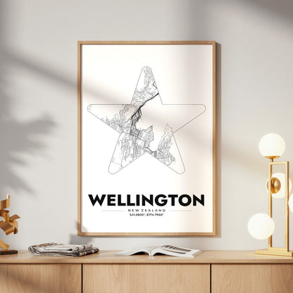 Wellington Star Map Poster