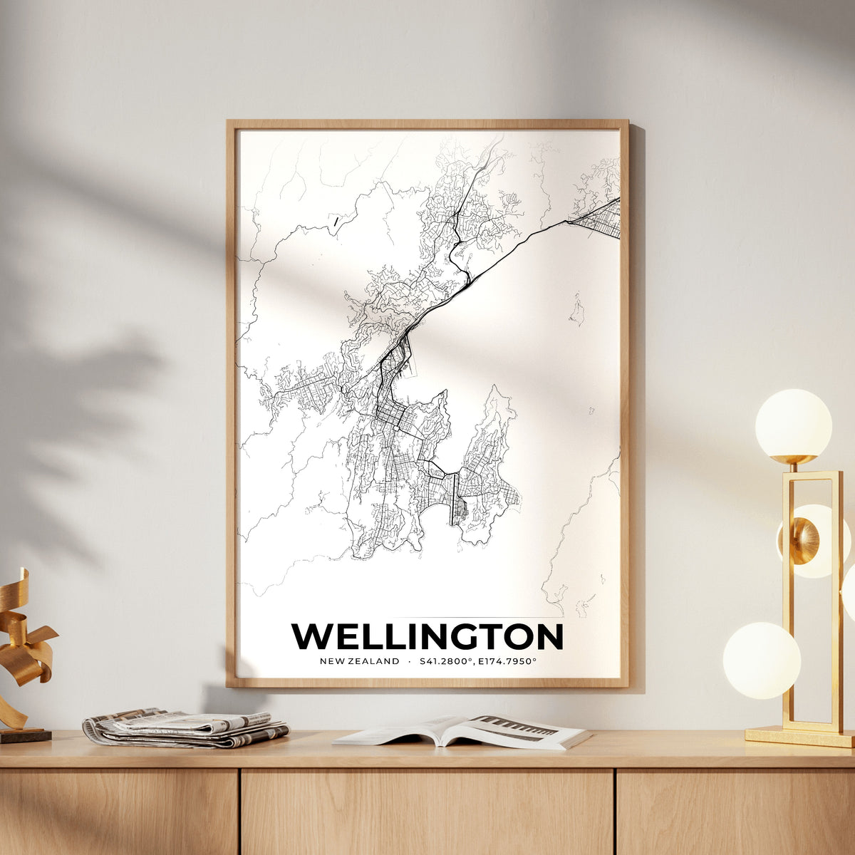 Wellington Elegant Map Poster
