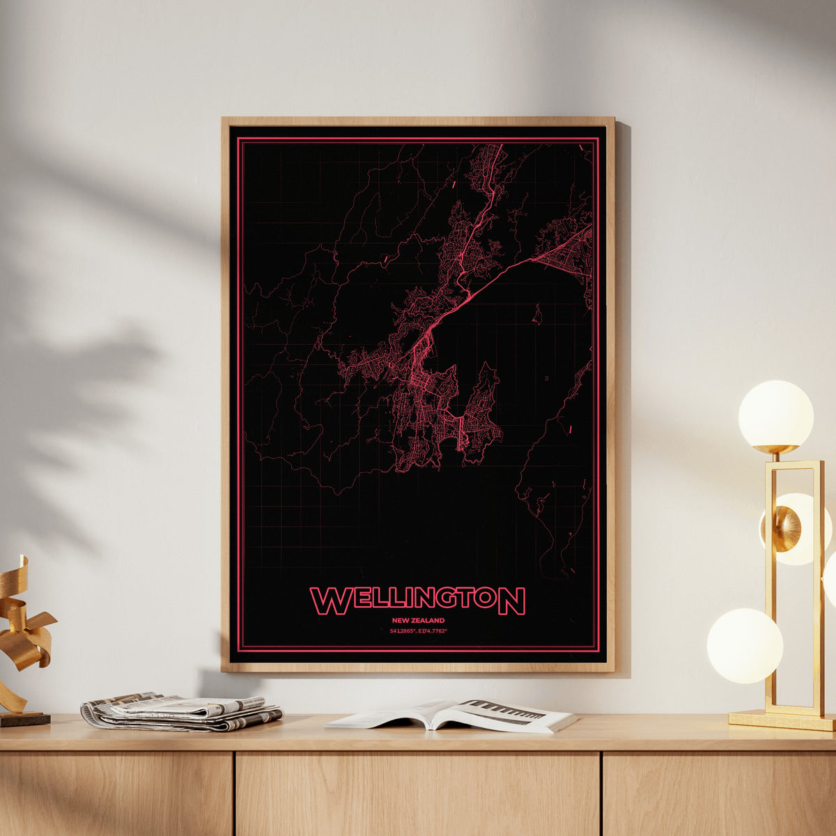 Wellington Phosphor Map Poster - System Alert