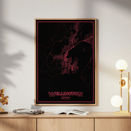 Wellington Phosphor Map Poster - System Alert