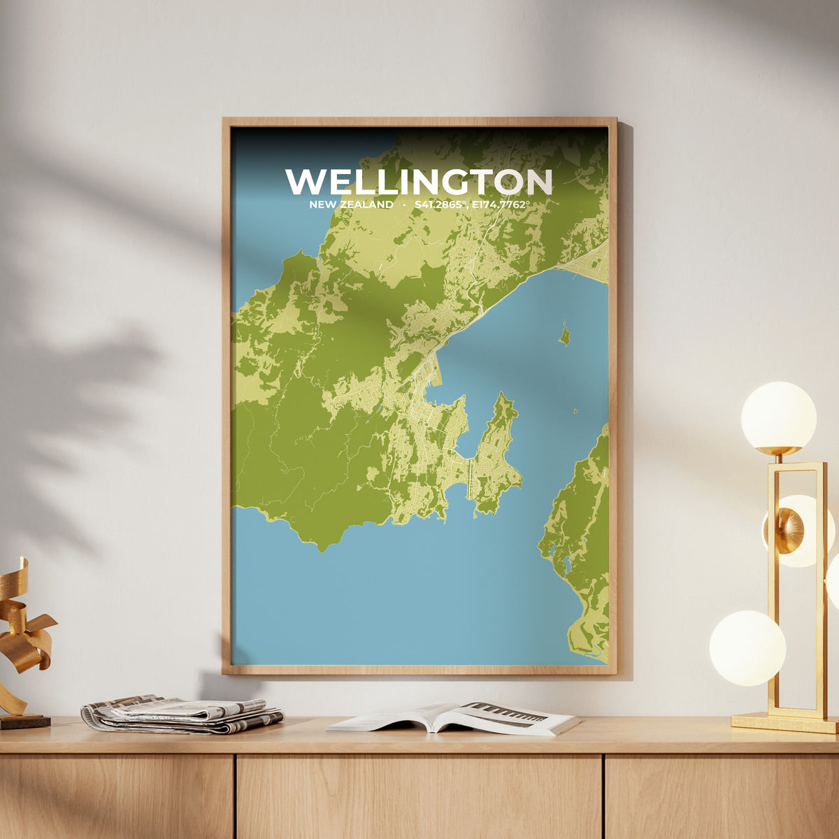 Wellington Fern Map Poster