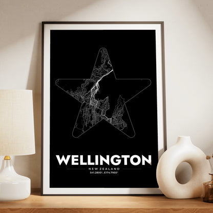 Wellington Star Map Poster
