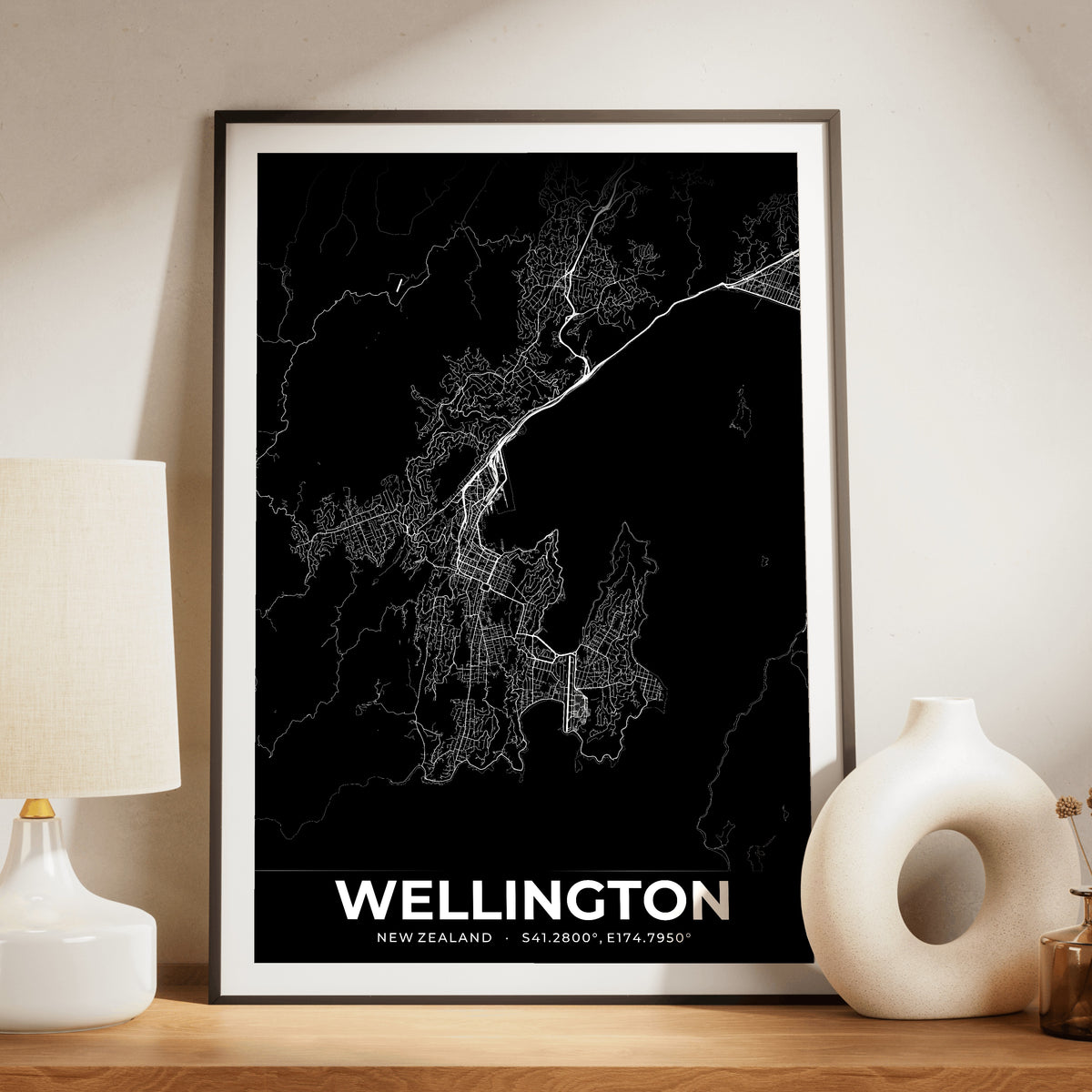 Wellington Elegant Map Poster