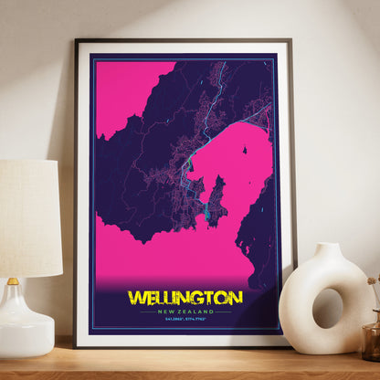 Wellington Cyberpunk Map Poster