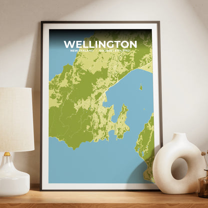 Wellington Fern Map Poster