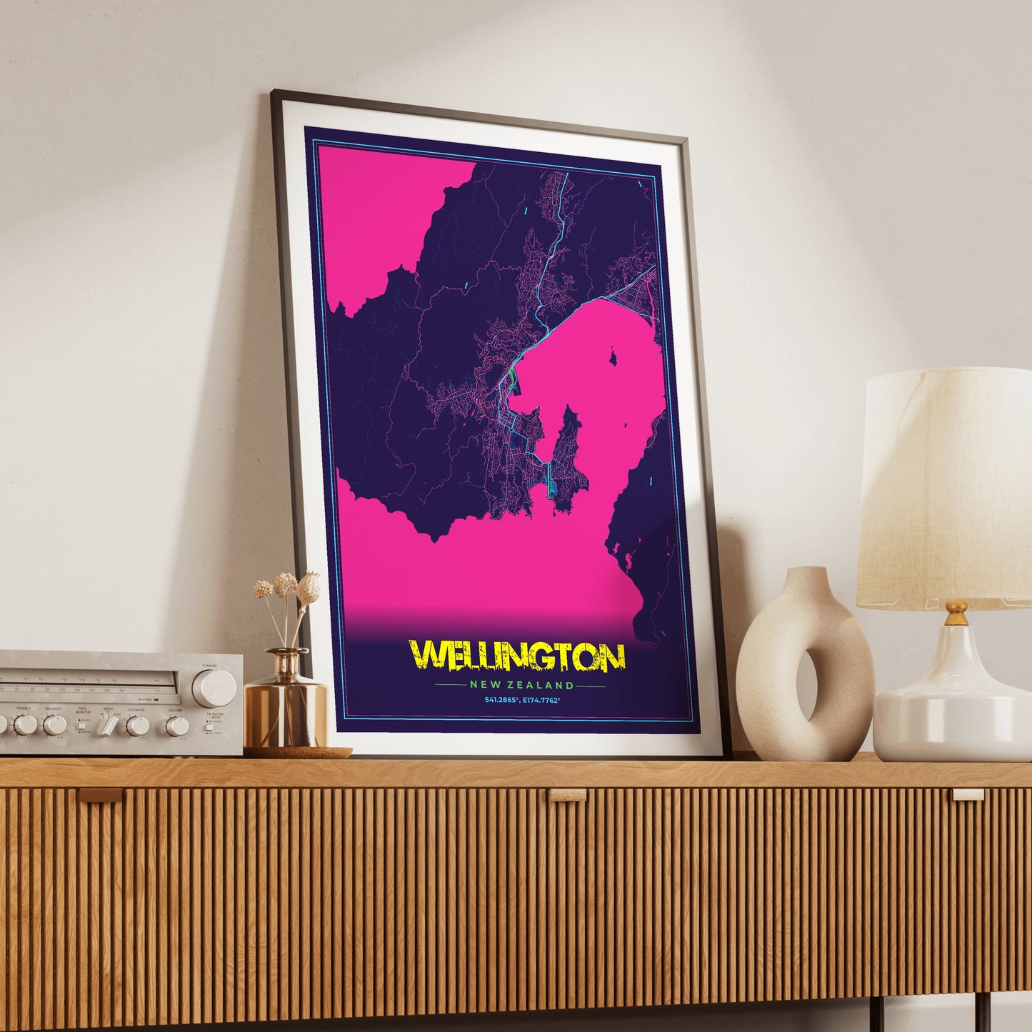 Wellington Cyberpunk Map Poster