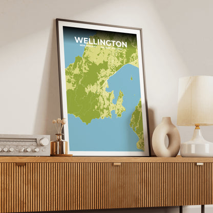 Wellington Fern Map Poster