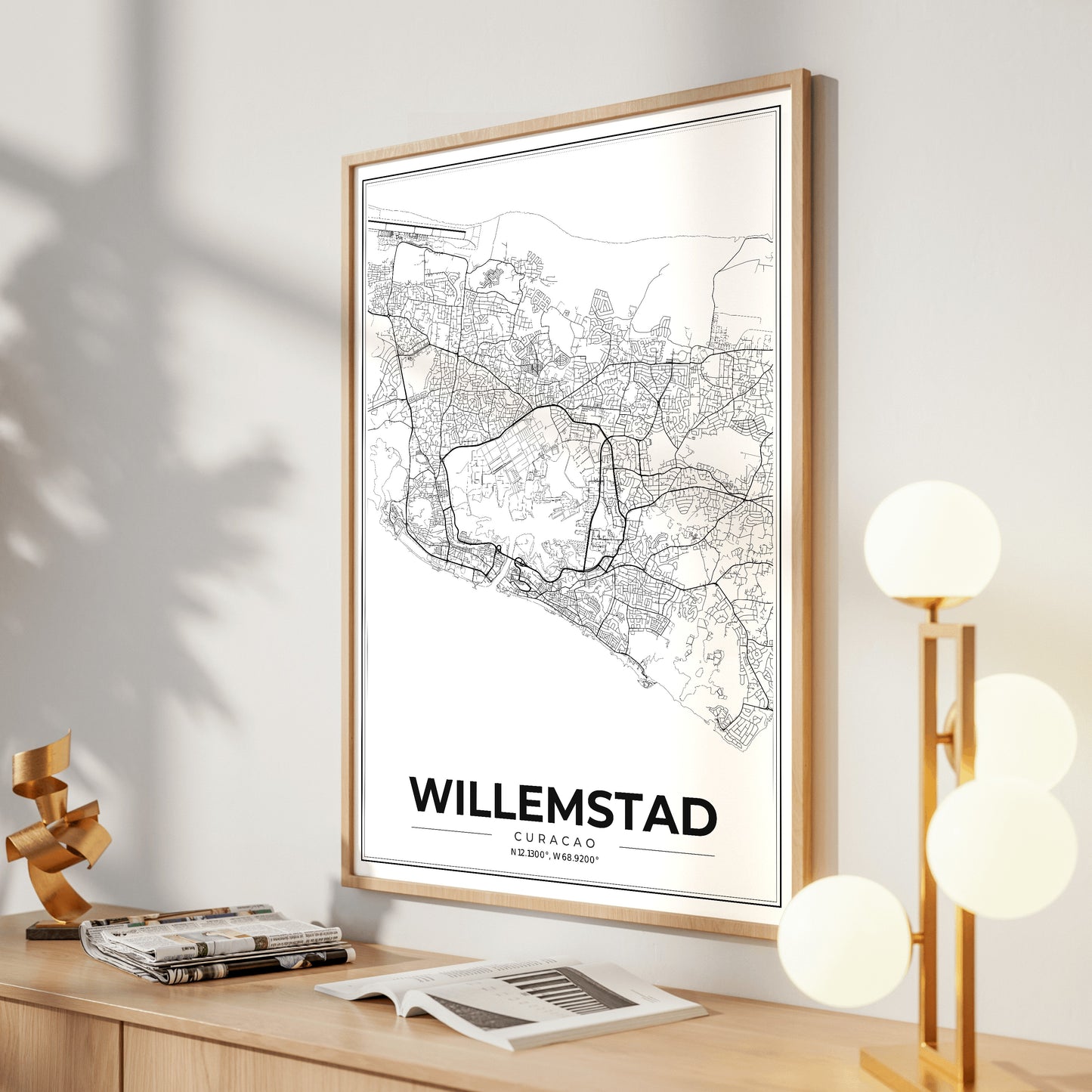Willemstad Modern Map Poster