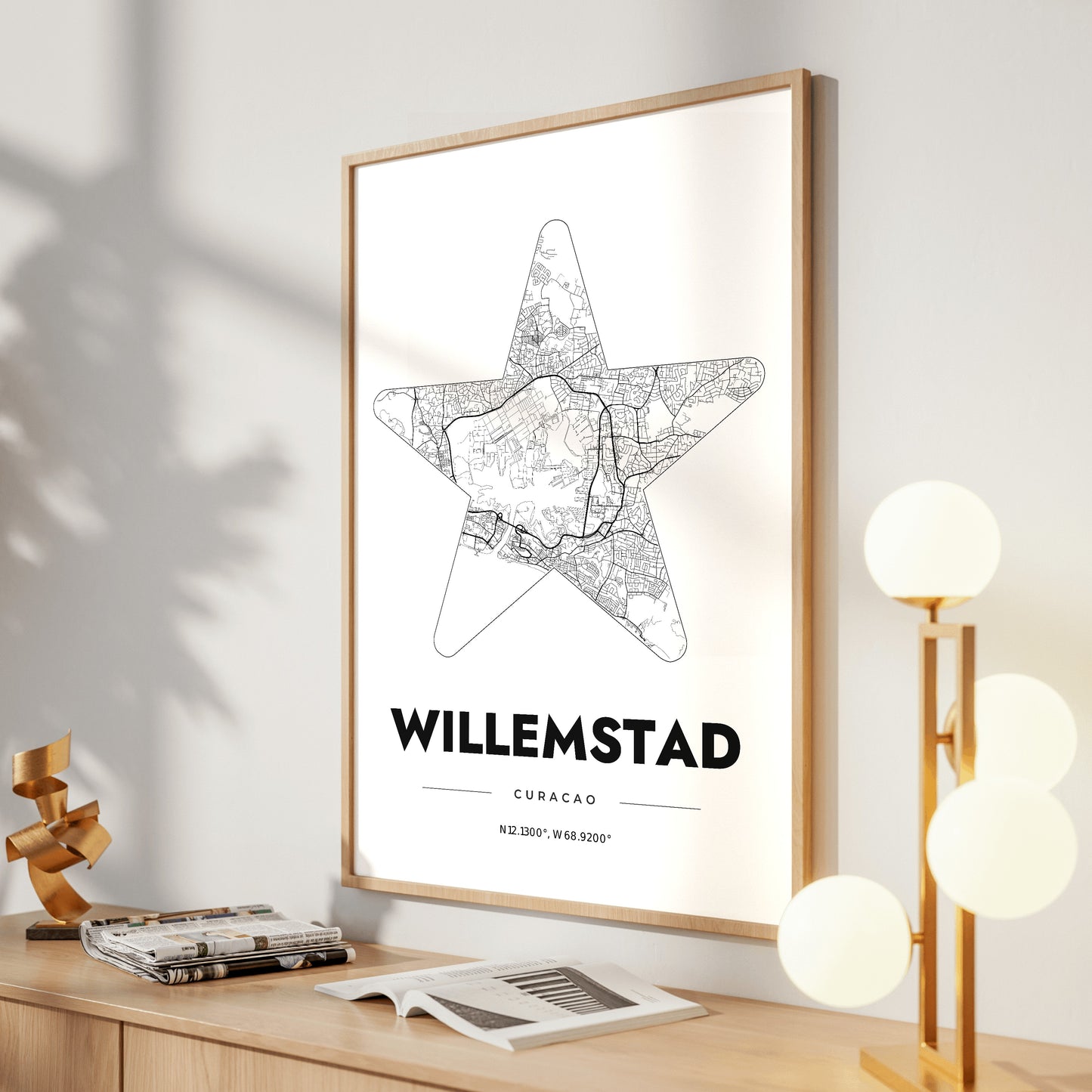 Willemstad Star Map Poster