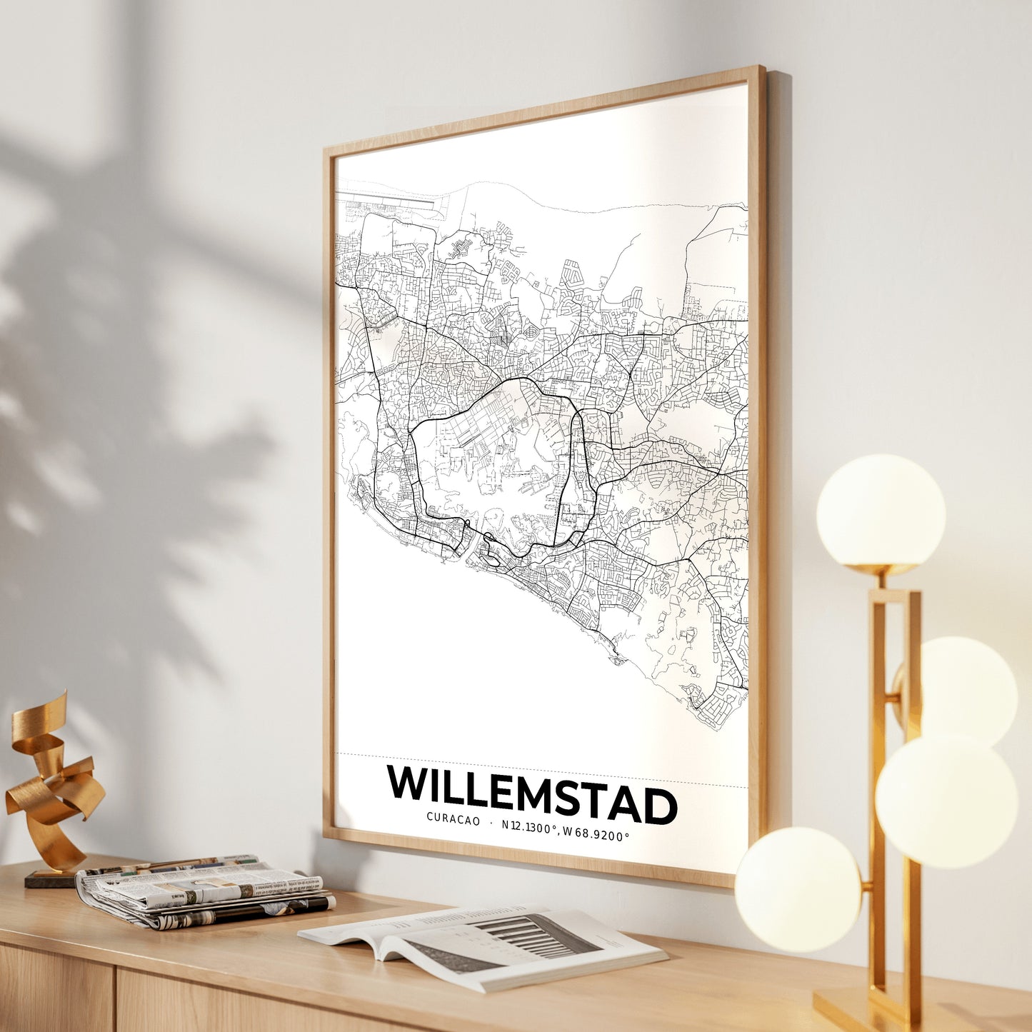 Willemstad Elegant Map Poster