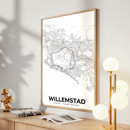Willemstad Elegant Map Poster