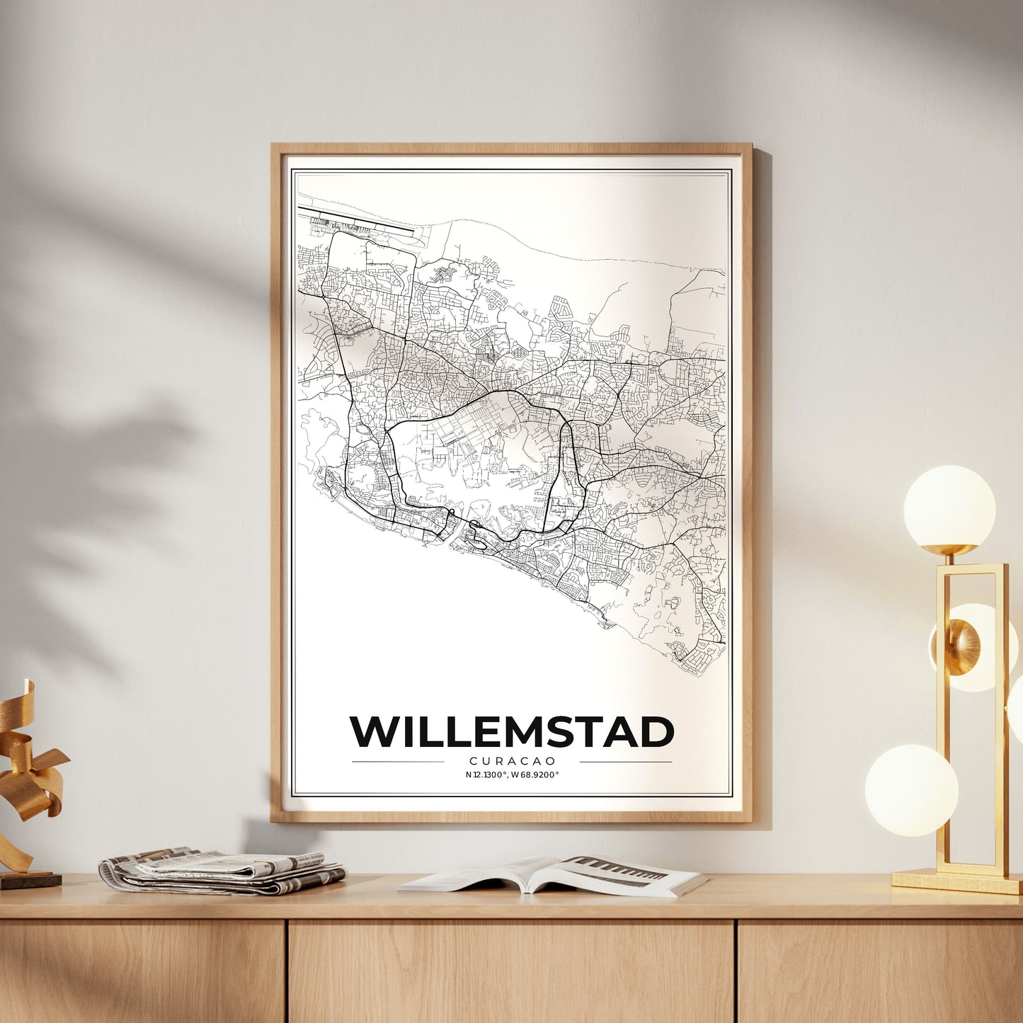 Willemstad Modern Map Poster